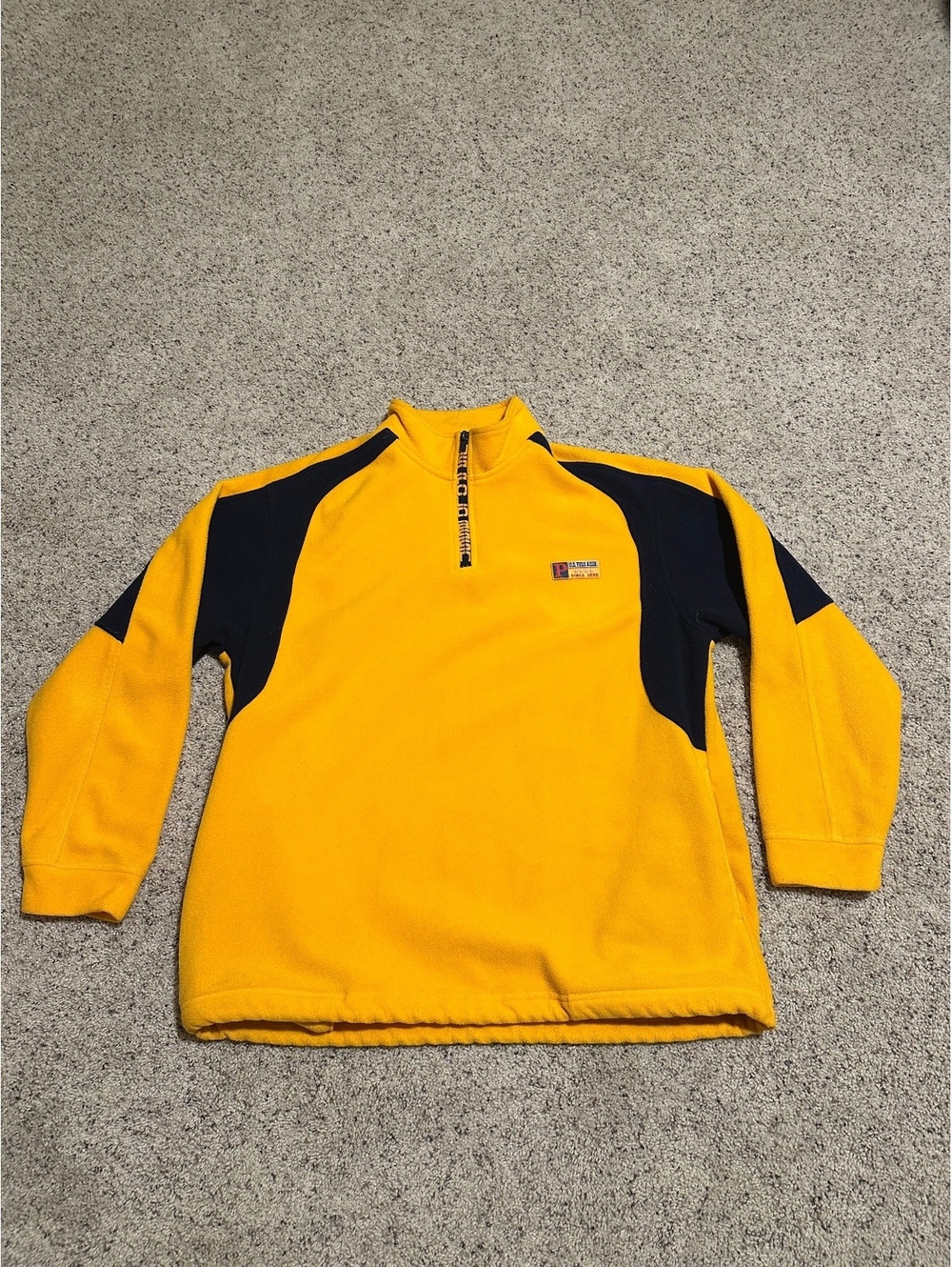 U.S. Polo Assn. Yellow and Black Fleece Pullover Jacket Size L